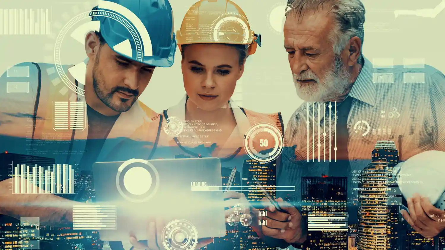 Profissionais de engenharia e gestão analisando dados estratégicos para a implementação de uma Gestão Industrial Inteligente focada em decisões que definem o futuro da empresa.